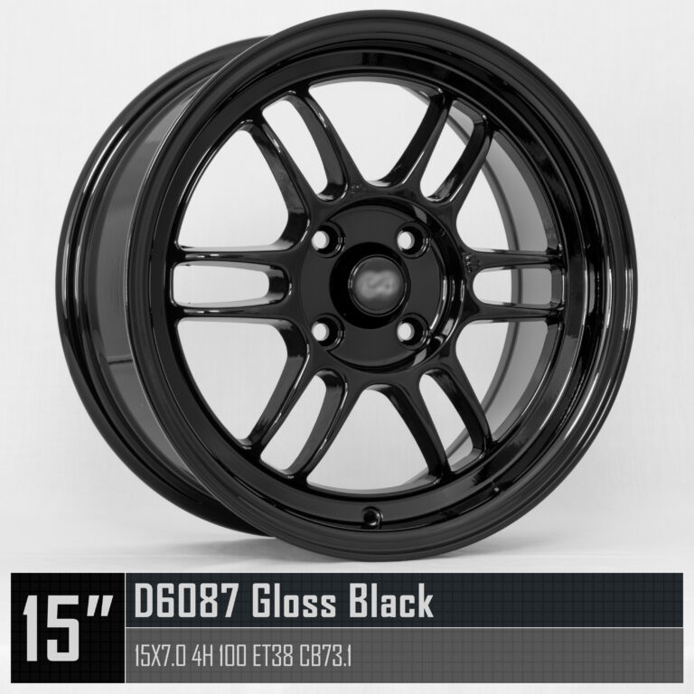 D6087 15X7 4H100 Gloss Black Side