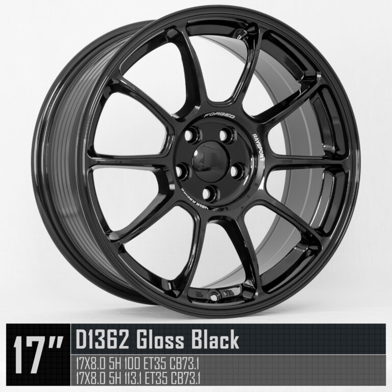 D1362 17X8 5H100 Gloss Black Side