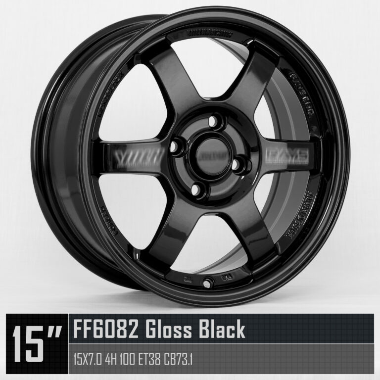 FF6082 15X7 4H100 Gloss Black Side
